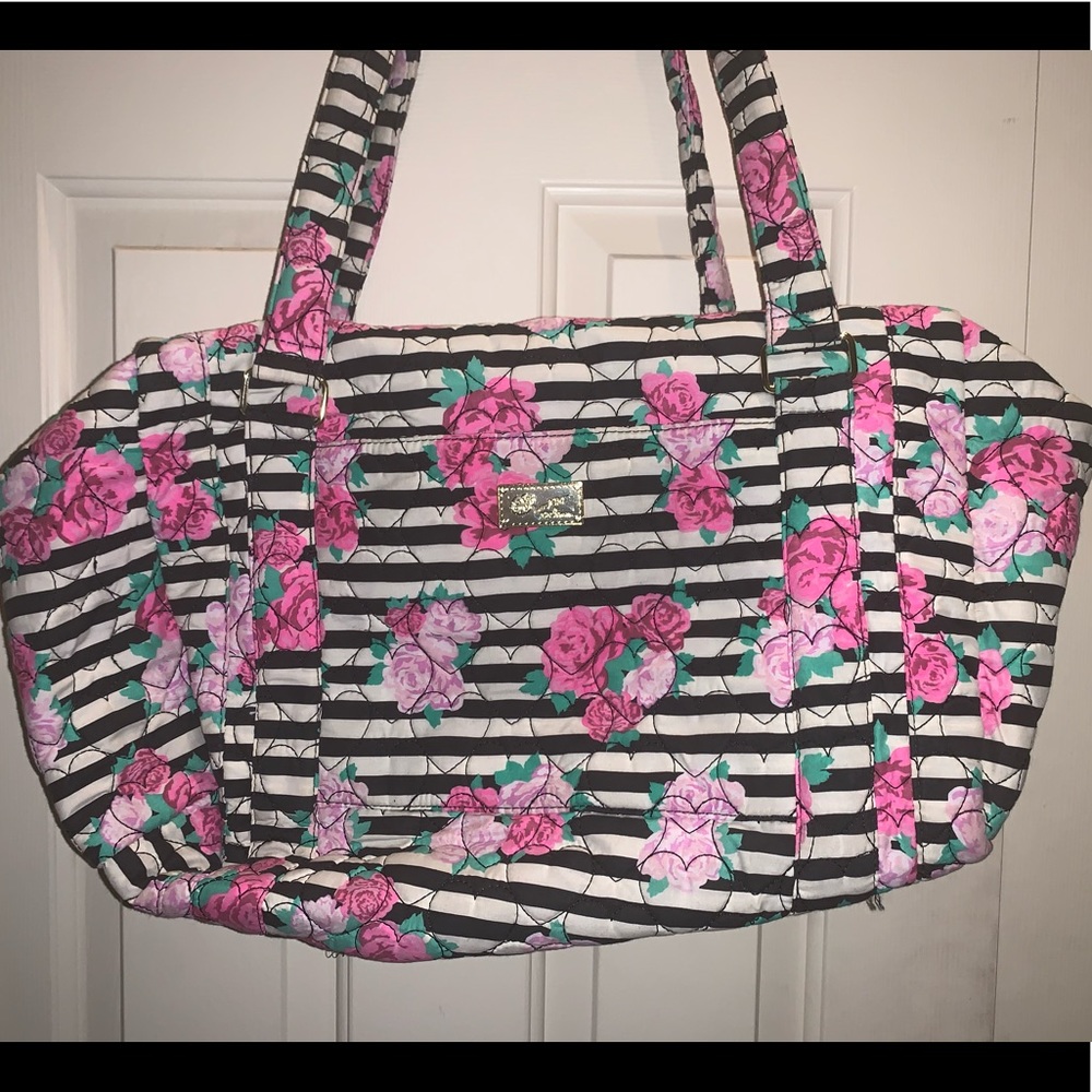 Betsey Johnson floral weekender duffel bag